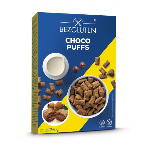Choco Puffs - kakaowe poduszeczki z nadzieniem z orzechów laskowych bezglutenowe. 