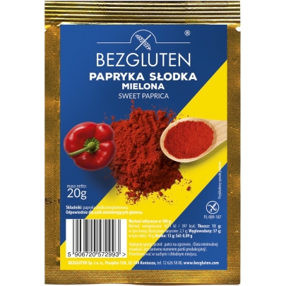 Papryka słodka mielona. Produkt naturalnie bezglutenowy.