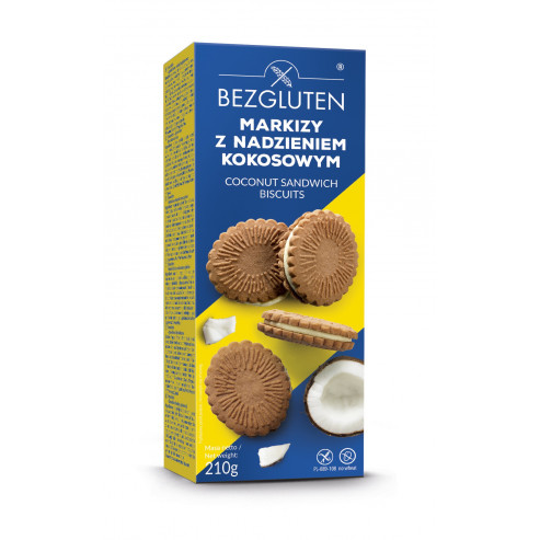 Markizy z nadzieniem kokosowym. Produkt bezglutenowy  