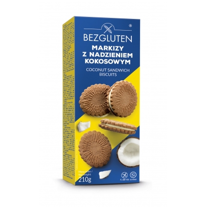 Markizy z nadzieniem kokosowym. Produkt bezglutenowy  