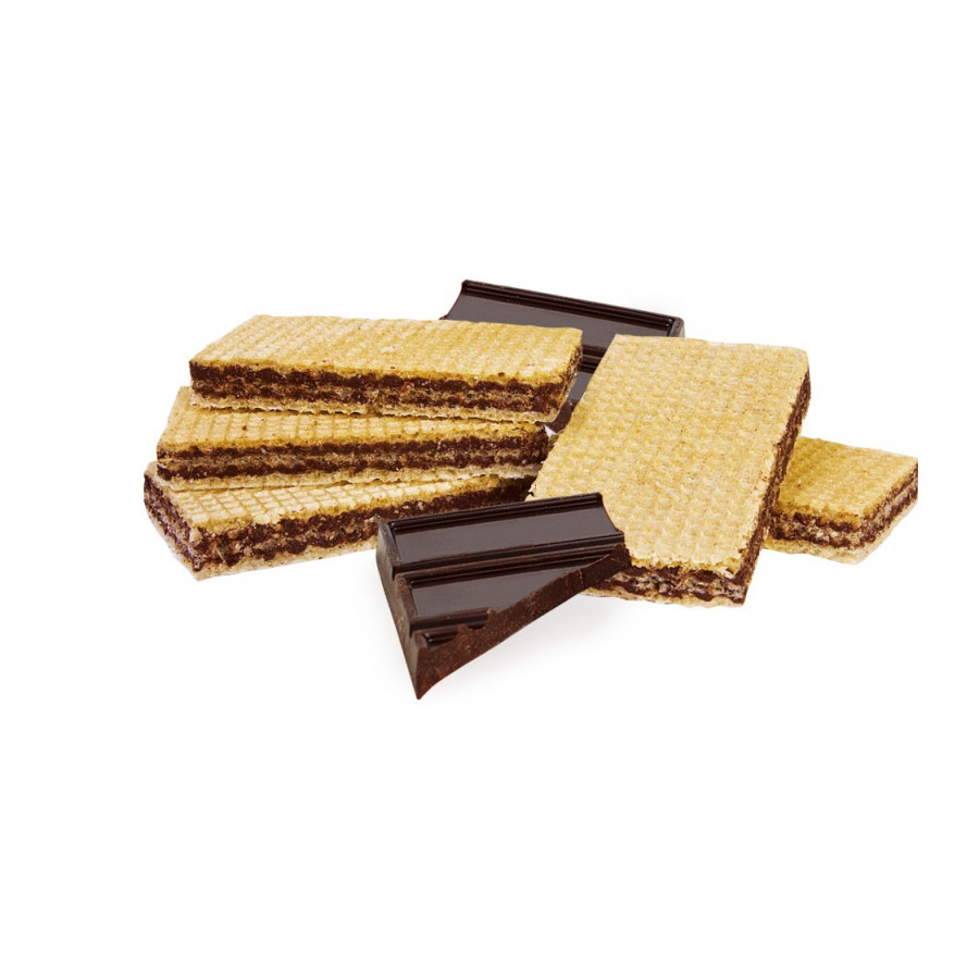 Wafelki z nadzieniem o smaku czekoladowym niskobiałkowe PKU.  