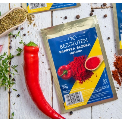 Papryka słodka mielona. Produkt naturalnie bezglutenowy.