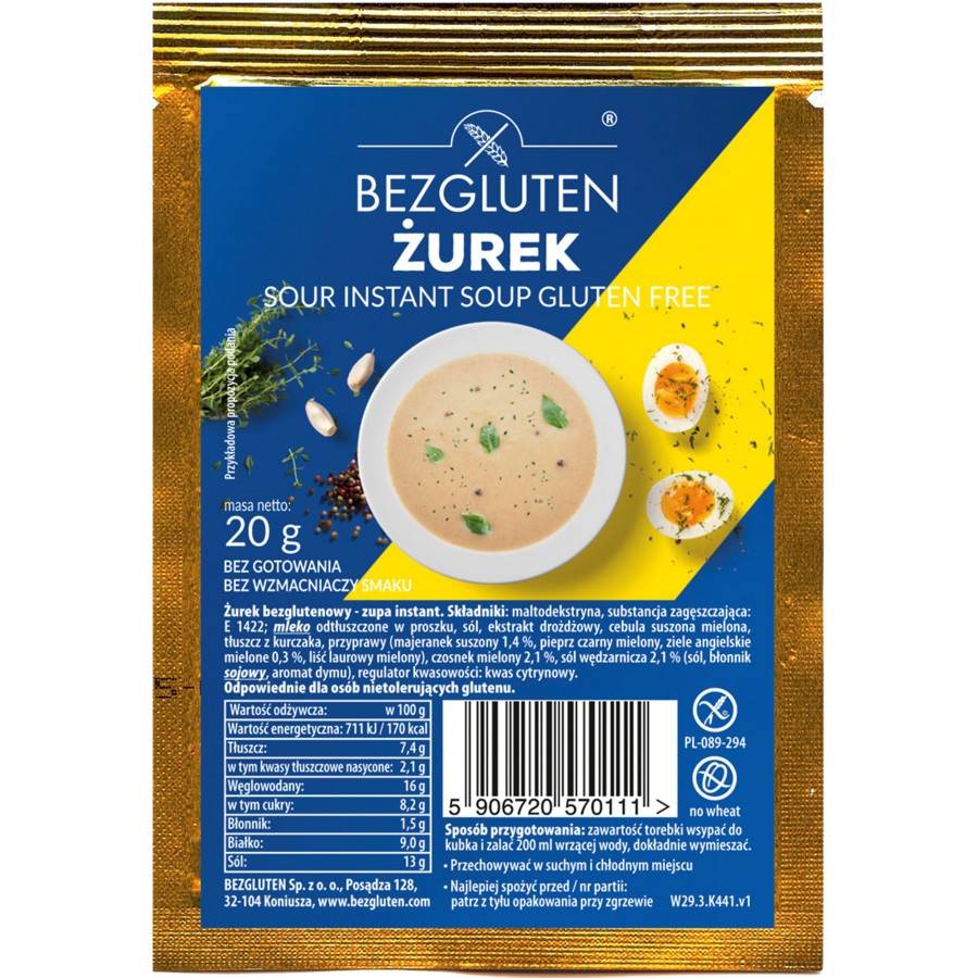 Żurek bezglutenowy 20g BEZGLUTEN