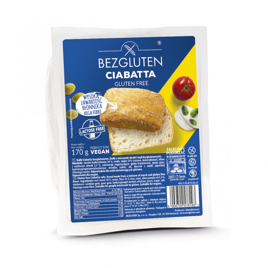 Bułki ciabatta bezglutenowe 170g BEZGLUTEN