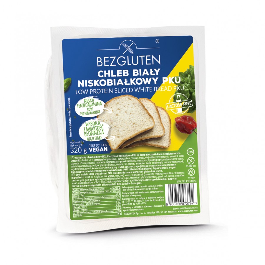Chleb biały niskobiałkowy PKU 320 g BEZGLUTEN