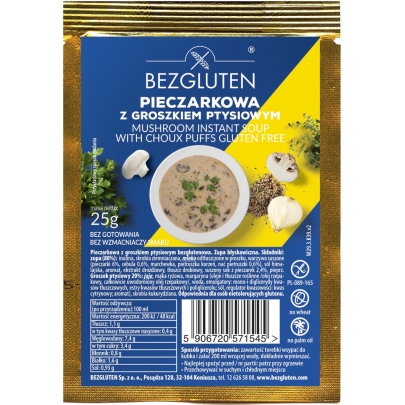 Zupka pieczarkowa z groszkiem ptysiowym bezglutenowa 25g BEZGLUTEN