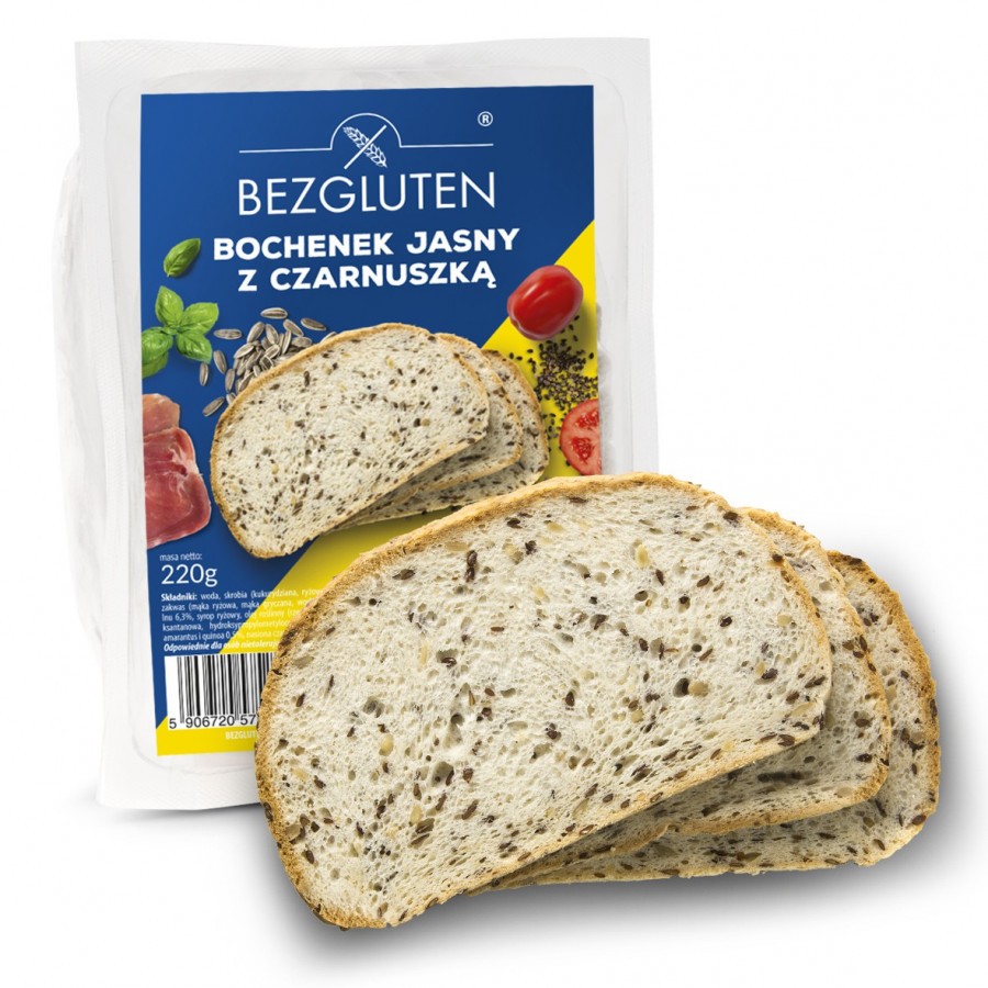 Bochenek jasny z czarnuszką bezglutenowy 220g BEZGLUTEN