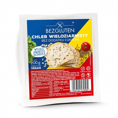 Chleb wieloziarnisty bez cukru 200g BEZGLUTEN