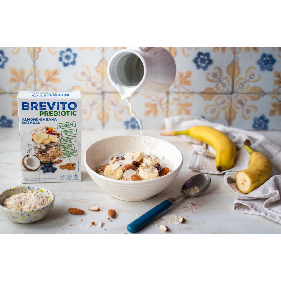 BREVITO Prebiotic - Owsianka owocowa migdałowo-bananowa 150g
