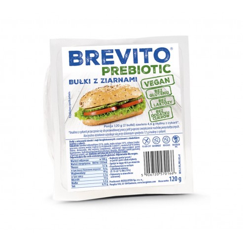BREVITO Prebiotic - Bułki z ziarnami bezglutenowe 120g