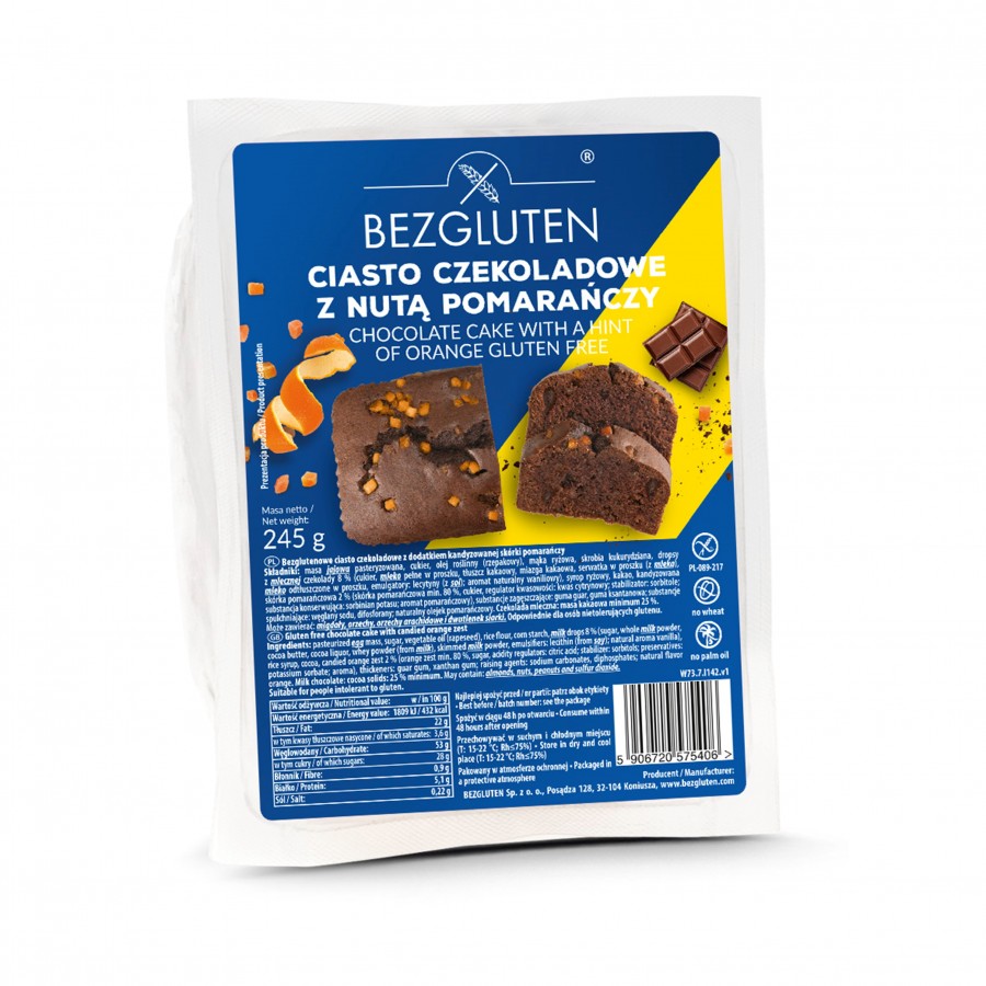 Ciasto czekoladowe z nutą pomarańczy 245 g BEZGLUTEN