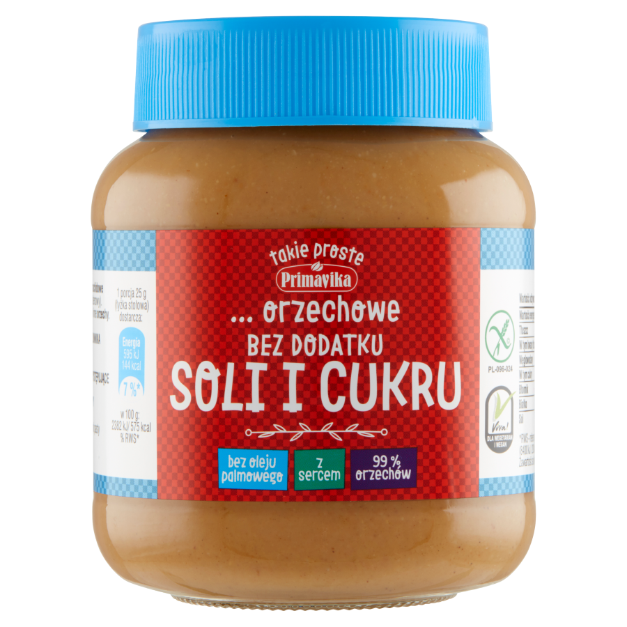 … orzechowe bez dodatku soli i cukru 350G PRIMAVIKA