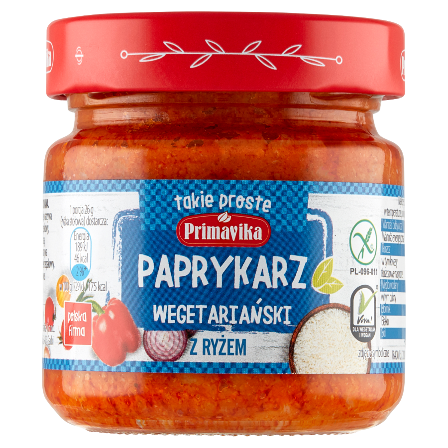 Paprykarz wegetariański z ryżem 160g PRIMAVIKA