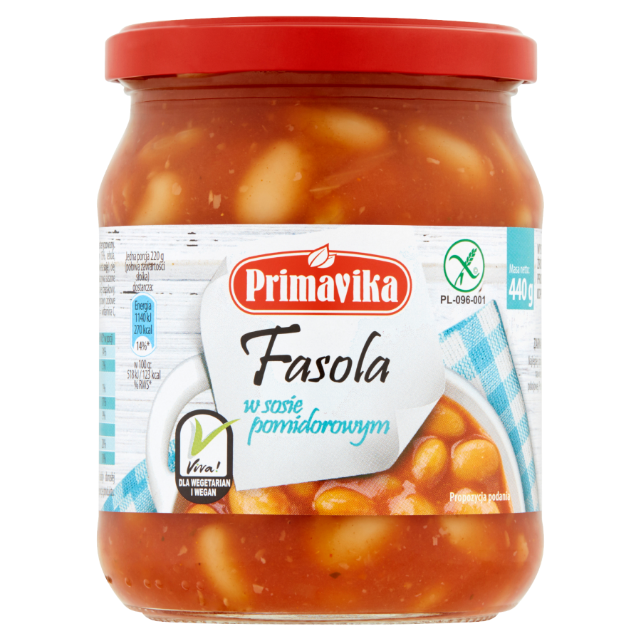 Fasola w sosie pomidorowym 440g PRIMAVIKA