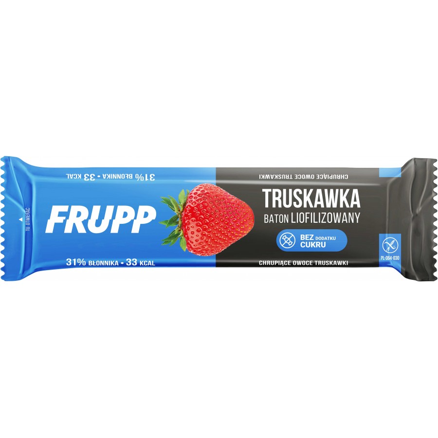 FRUPP - liofilizowany baton TRUSKAWKOWY bezglutenowy 10g Celiko