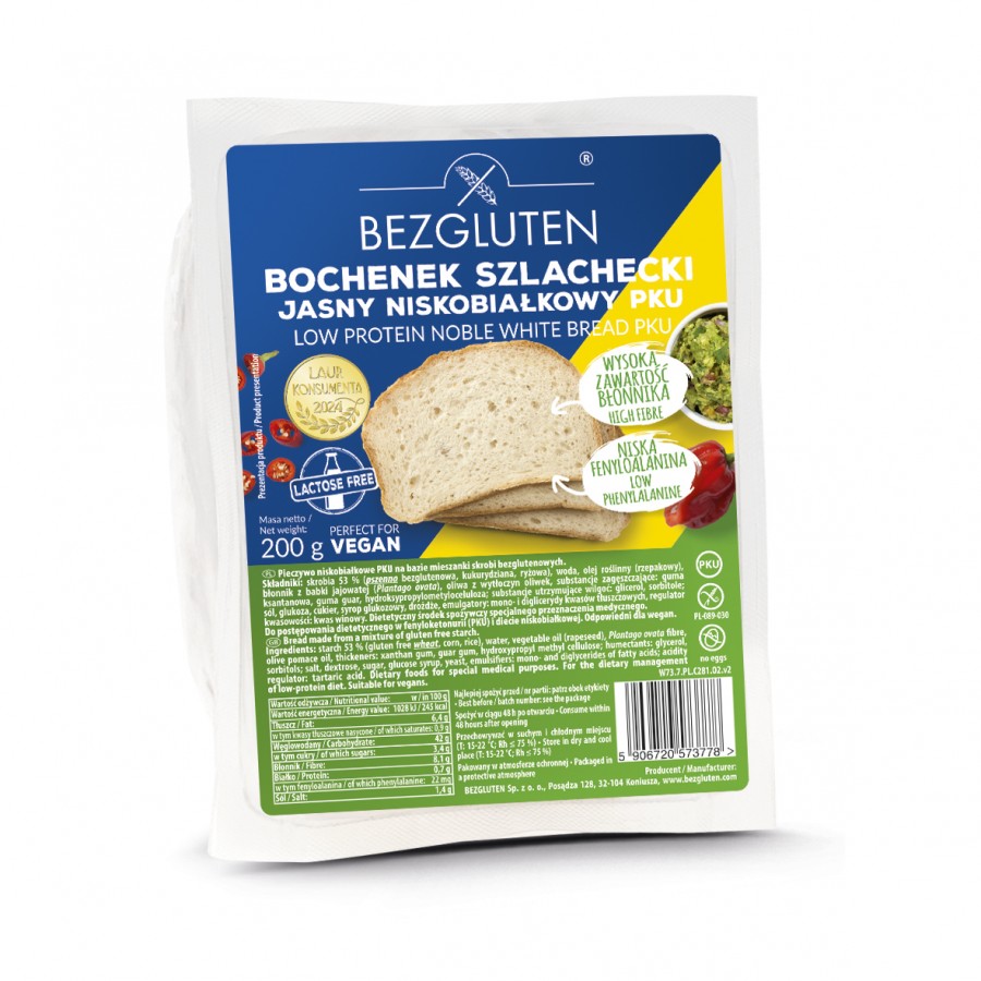 Bochenek Szlachecki jasny niskobiałkowy PKU 200 g BEZGLUTEN