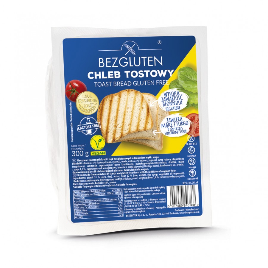 Chleb tostowy bezglutenowy 300g BEZGLUTEN