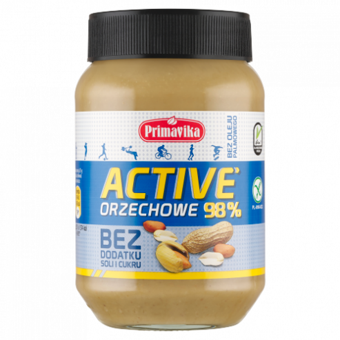 Active orzechowe 98% – bez dodatku soli i cukru 470G PRIMAVIKA
