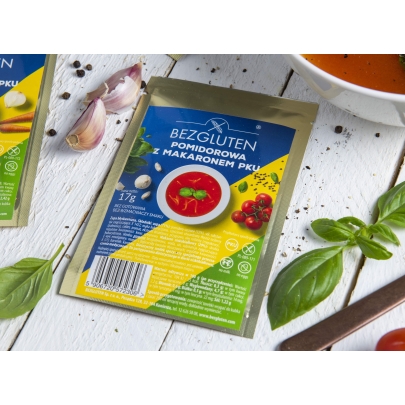 Zupka pomidorowa z makaronem niskobiałkowa PKU 17g BEZGLUTEN