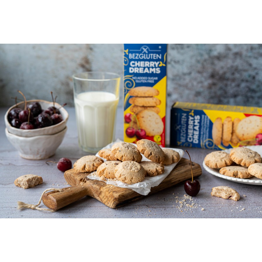 Cherry dreams - ciastka z wiśnią bez dodatku cukrów bezglutenowe 110g BEZGLUTEN