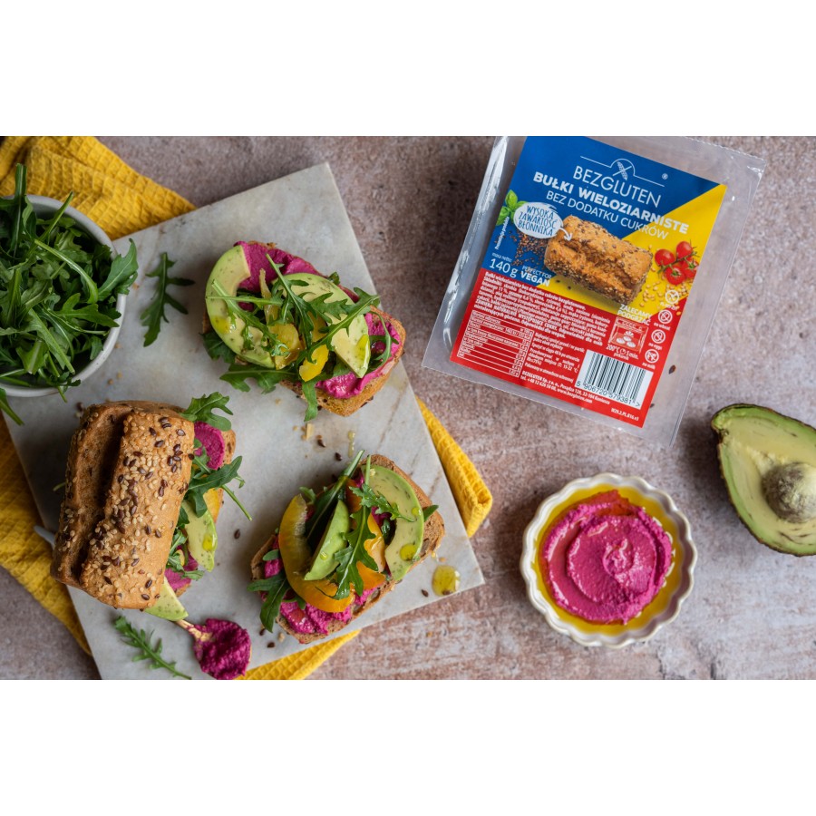Bułki wieloziarniste bez dodatku cukrów bezglutenowe 140 g BEZGLUTEN