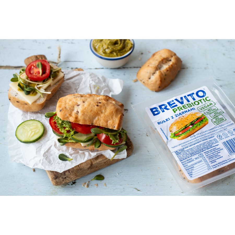 BREVITO Prebiotic - Bułki z ziarnami bezglutenowe 120g