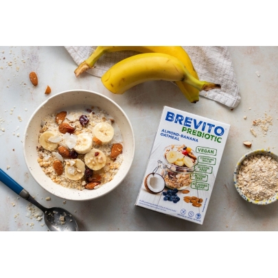 BREVITO Prebiotic - Owsianka owocowa migdałowo-bananowa 150g