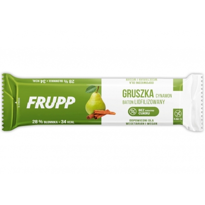 FRUPP - liofilizowany baton GRUSZKA- CYNAMON bezglutenowy 10g Celiko