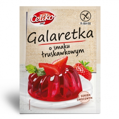 Galaretka o smaku TRUSKAWKOWYM bezglutenowa 75g Celiko
