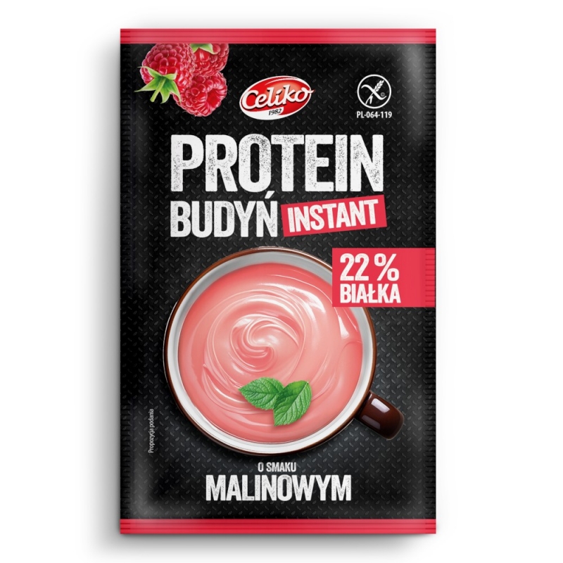 Budyń proteinowy bezglutenowy o smaku MALINOWYM 40 g Celiko