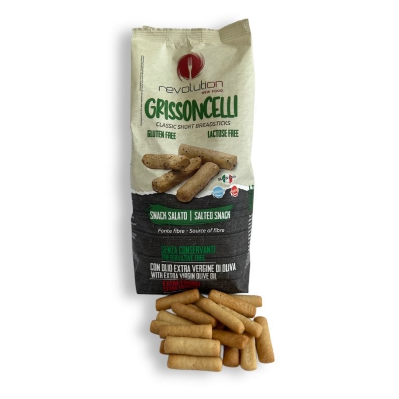 Grissoncelli- bezglutenowe paluszki chlebowe 200g REVOLUTION