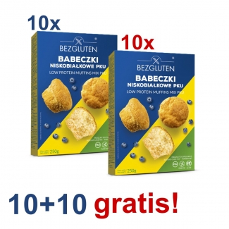 PAKIET 10+10 gratis Babeczki niskobiałkowe PKU 20x250g