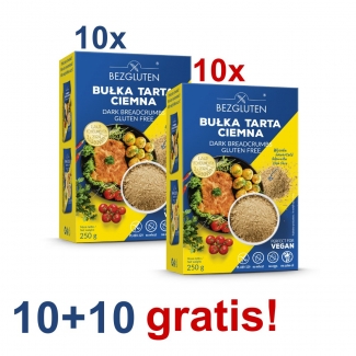 PAKIET 10+10 gratis Bułka tarta ciemna 20x250g