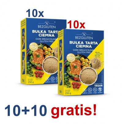 PAKIET 10+10 gratis Bułka tarta ciemna 20x250g