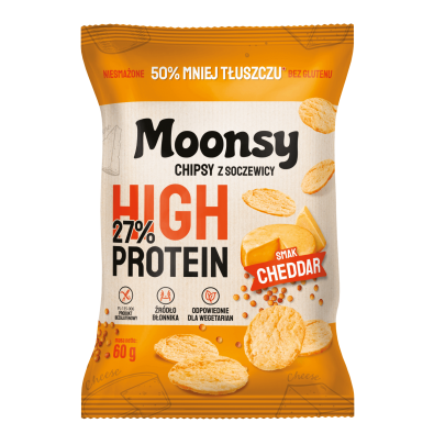 Moonsy chipsy z soczewicy cheddar bezglutenowe 60g