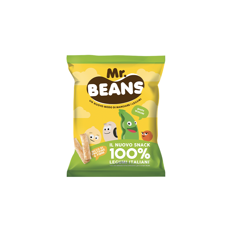 Mr. Beans Chrupki bezglutenowe o smaku wasabi 40g
