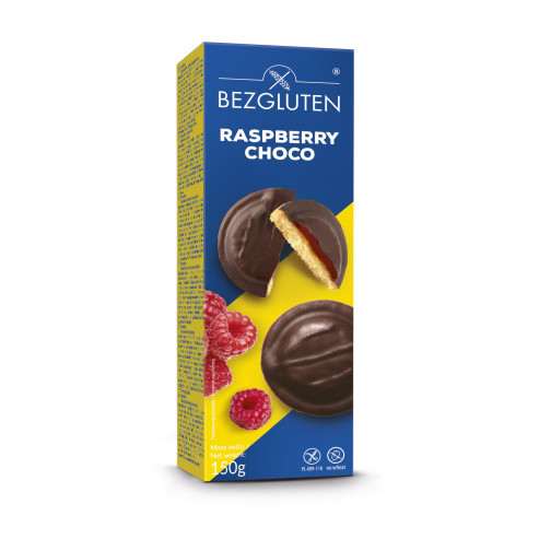 Raspberry Choco - biszkopty z galaretką malinową w czekoladzie bezglutenowe   