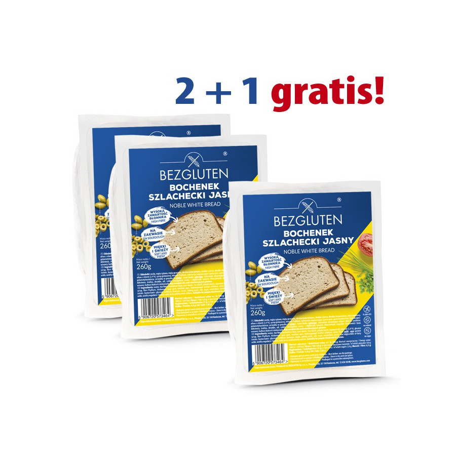 PAKIET 2+1 gratis Bochenek Szlachecki Jasny bezglutenowy 3x260g
