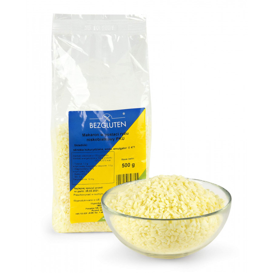 Makaron w postaci ryżu niskobiałkowy PKU
